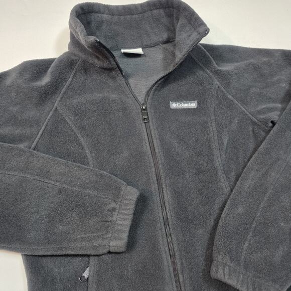 Columbia Fleece Sweater Womens Medium Black Full Zip Pockets Jacket Mock Neck - Picture 4 of 9